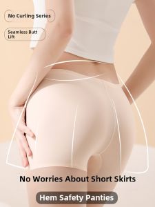 Ice Silk Safety Pants Womens Two-In-One Wedding Dress Seamless Underwear Summer Tummy Control Butt Lifting Briefs