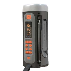 วิทยุฉุกเฉินพลังงานแสงอาทิตย์ 4500mAh Hand Crank วิทยุแบบพกพาลําโพงที่รองรับ Bluetooth SOS Alarm สําหรับไฟฉายการอยู่รอดกลางแจ้ง