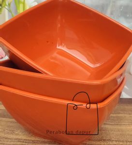 4PCS MANGKUK SAYUR MODEL KOTAK LEBAR 16CM BHN MIKA PLASTIK TEBAL DAN TAHAN PANAS