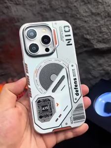 Ốp sạc không dây nam châm giáp mờ cho iPhone 16 15 14 13 Pro Max Ốp bảo vệ ống kính chống sốc