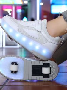 Mesh Breathable Kids Heelys Four-Wheel Girl Deformation Skates Adult Double-Wheel Boy the Skating Shoes Student