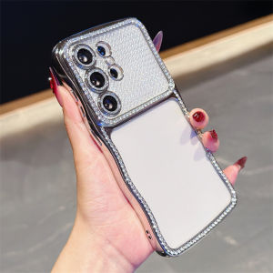 Luxury Glitter Diamond Wavy Plating Shockproof Clear Case For Samsung Galaxy S26 S25 S24 Ultra Plus Bling Camera Protector Cover