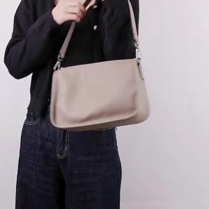 Women Shoulder Bag Genuine Leather Crossbody Bags Wide Strap Female Messenger Bags Under Arm Purse Bag for Women