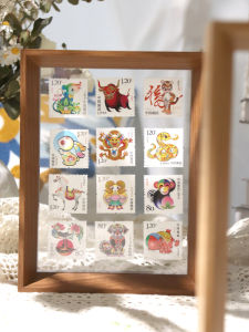 Double-Sided Transparent Acrylic Picture Frame Creative Display Stand Can Place Double-Sided Photos Ticket Memorial Card Showcase Solid Wood