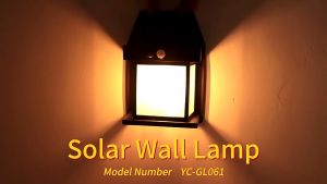 Solar Wall Light Outdoor Lighting Motion Sensor Automatic Night Light Lampu Solar Waterproof IP67 Dinding Down Light