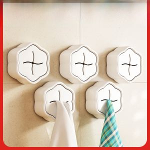 No-Drill Towel Hook Bathroom Kitchen Cloth Storage Rack Face Towel Organizer Laundry Drying Rack Home Cleaning Tools