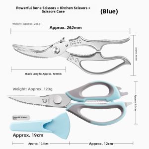 MONLEYTA | German Precision Kitchen Scissors Powerful Chicken Bone Duck Goose Bone Multi-functional Stainless Steel Fish Bone Food Scissors