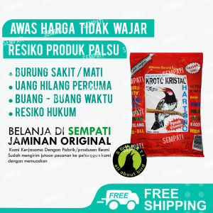 SEMPATI Kroto Kristal Hartono Voer Coklat Voor Pur Pakan Burung Murai Batu Kacer Cucak Rowo Beo Wambi Kutilang Punglor Poksay Jalak Robin Makanan Burung Super High Tinggi Protein Kroto Sari Kristal Voer Kroto KRTRS