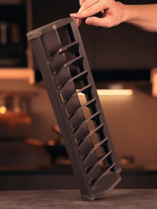 Aluminum Alloy Dish Bowl Rack With Adjustable Divider And Drain Tray Cabinet Organizer Draining Rack