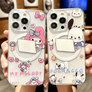Magsafe Magnetic Cute Cartoon My Melody Shockproof Phone Case for iPhone 16ProMax 15ProMax 14ProMax 13ProMax 12ProMax Pochacco Phone Cover for iPhone 16 15 Plus 14 12 11 13 Phone Shell for iPhone 16Pro 15Pro 14Pro 13Pro 12Pro