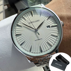 AOKULASIC | AOKULASIC Fashion Minimalist Automatic Mechanical Watch for Men Calendar Design Stainless Steel Strap Business Mens Watches New