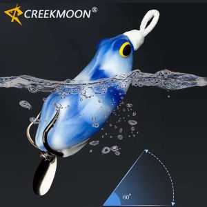 Weedless Topwater Frog Lure 6.5cm 14.8g with Metal Jig Spoon Hook for Bass Snakehead Pike in Heavy Cover Saltwater Freshwater