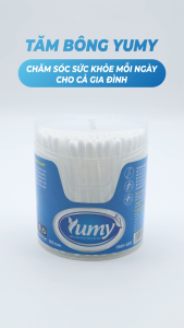 [Lố 12 hộp] Tăm bông vệ sinh người lớn YUMY thân nhựa [TB01-026] hộp 200 que
