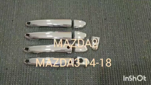 ครอบมือจับประตู ชุปโครเมี่ยม รุ่นรองท๊อป มาสด้า3 Mazda3 2014 2015 2016 2017 2018 ใส่ร่วมกันได้