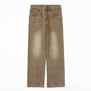 American High Street Khaki Straight Leg Jeans Loose Drapey Wide Leg Pants for Men And Women Spring Autumn Slimming Style