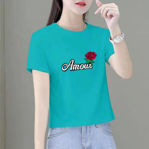 Short Sleeve Short Cotton T-Shirt Womens Small Size Summer New Design Loose High Waist Orange Color Korean Style Commute Fashion