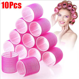 10pcs Self Grip Hair Curlers / Large Self-Adhesive Hair Rollers / DIY Plastic Lazy Heatless Hair Curler / Professional Salon Hair Bangs Roll Hair Styling Accessories