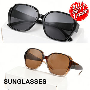 2 Pack Sunglasses Square Clip-on Sunglasses for Men Women Womens Brown Lens UV400 Mens Retro Sunglasses T01