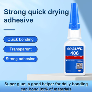 LOOLIFL 406 Instant Super Glue 20ml - 5s Fast Dry Cyanoacrylate. 1-3pcs for Car Parts/Toys/Crafts/Shoe Repair