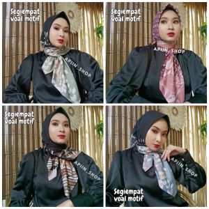 PAKET HEMAT ISI 4pcs HIJAB SEGIEMPAT VOAL MOTIF PAKET USAHA