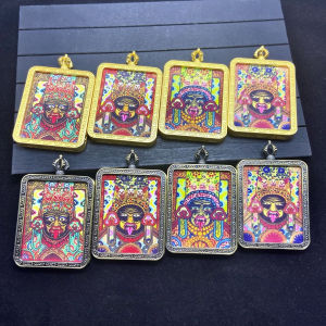 ☢ WEIJUNXIAO 唐卡嘎乌盒吊坠尼泊尔黄财神唐卡扎基拉姆唐卡方形嘎乌盒唐卡挂件