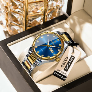 POEDAGAR Luxury Mens Quartz Watch Date Week Waterproof Luminous Man Watch Stainless Steel Casual Fashion Watches For Men Reloj