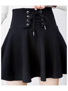 Váy Xếp Ly Mini Thời Trang Cho Nữ Cạp Cao Chống Hở Hang Cho Học Sinh Váy Ngắn Che Mông Cỡ Lớn Chất Liệu Polyester