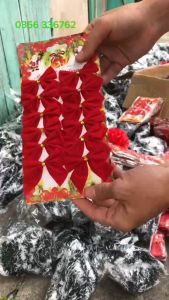 Túi12 nơ đỏ trang trí cây thông noel trang trí giáng sinh