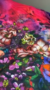 VẢI LỤA NGỌC BÍCH IN HOA CHÂN-KHỔ 1.5M-VẢI NHÀ PHẠM