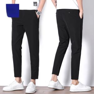 ROMON | Quần dài nam Lormen Ice Silk mỏng mùa hè quần dài công sở bó sát nhanh khô quần dài thường ngày cạp vừa trẻ trung