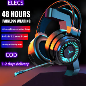 ELECS G58 Gaming Headset with Mic Gaming Headphones LED Wired Headset Noise Cancelling With Microphone For PC Laptop Computer Cell Phone Wired Over Ear Headphone Earphones Call center headset with Microphone