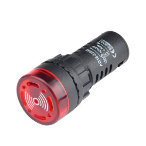 AD16-22SM Buzzer 22mm Panel Diameter DC 12V 24V AC 110V 220V Flash Signal Light Red LED Active Buzzer Beep Alarm Indicator