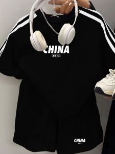 Boys Summer Outfit Pure Cotton Sporty Casual Short Sleeve Two-Piece Set Comfortable Breathable Clothing for Active Kids