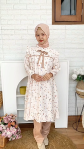 Setelan Anak Perempuan 2025 Set Tunik dan Celana Setelan Tunik Anak  Cutetrik Official Store