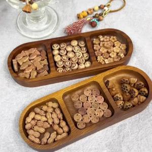 1pc Plum Blossom Lotus Seedpod Shape Wood Beads Wooden Loose Beads for Diy Handmade Bracelet Phone Chain Jewelry Making Findings