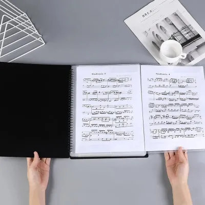 Cross-Border Hot Sale A4 Music Folder Transparent Page Piano Sheet Music Adjustable Composition Piano File Folder