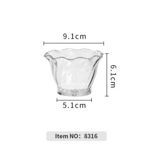 JB PRODUCTS ชามไอศกรีมอะคริลิก ถ้วยพุดดิ้งโยเกิร์ต ของหวาน  ชามใส่น้ำตาล  อาหารเช้า