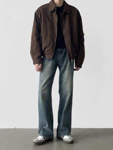 Quần Jeans Denim Ống Thẳng Rộng Phong Cách Hàn Quốc Quần Thường Ngày Cho Nam Thời Trang Mùa Xuân 2024 Quần Dài Đến Mắt Cá Chân Dài