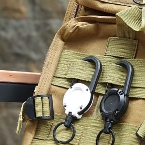 Anti-theft Metal Easy-to-pull Buckle Rope Automatic Retractable Buckle Rope Retractable Key Chain Outdoor