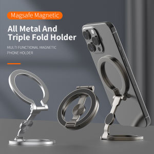For Double-Sided Magnetic Phone Ring Holder for MagSafe Kickstand Magnet Grip for iPhone 16 15 14 For Huawei Xiaomi Stand Holder