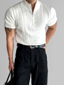 DAVID&ME | Half Zip High Neck Fitted T-Shirt