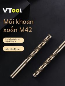 VTOOL High Cobalt Twist Drill M42 High Speed Steel with Cobalt Straight Shank Drill Bit for Stainless Steel 1.0-13