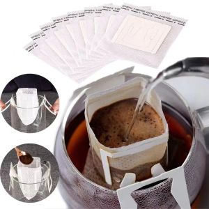 100pcs Pack Disposable Coffee Fliter Bags Portable Hanging Ear Style Coffee Filters Eco-Friendly Paper Bag for Espresso Coffe
