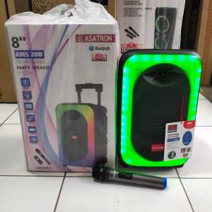 ASATRON HHERMES (8877 UKM) 8" RMS 20W SPEAKER PORTABLE MEETING BLUETOOTH INCLUDE 1PCS MIC WIRELESS 100% ORIGINAL