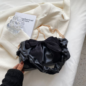 Fancy Niche Style Bag Female New New Arrival Ins Chain Shoulder Underarm Bag Easiest for Match Ruched Crossbody Small Square Bag