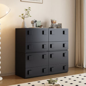 Mid-Ancient Style Chest of Drawers Small Apartment Living Room Home Retro Combined TV Cabinet Solid Wood Five-Bucket Storage Cabinet