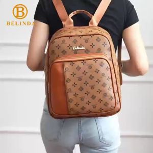 BELINDA Backpack For Woman PU Leather Korean Fashion Cute Girl Ladies College School Bag M9895