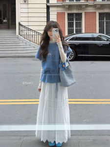 XUECAIQI | Youthful Korean Floral Layered Wear Three Piece Set