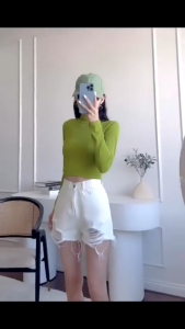 💥[Q085] Quần short nữ lưng cao kiểu RÁCH LAI hình TAM GIÁC cá tính năng động dễ phối đồ - L2M