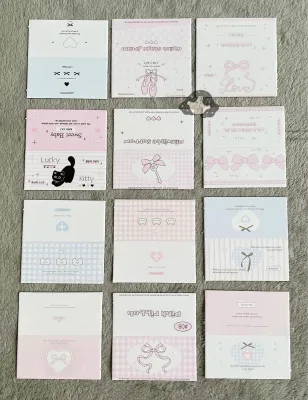 Set Tag Mini Đầu Bìa Bấm Mini Mix Nhiều Mẫu Cartoon Coquette Gói Hàng Gói Card